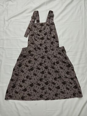 Run & FLY Corduroy Overall Dress with Sloth Print